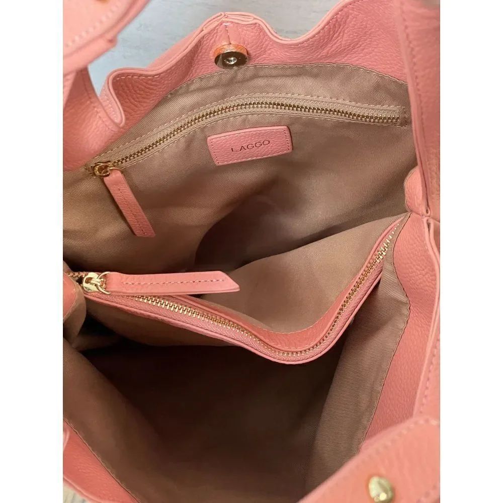 Laggo Leather Hobo Bag Purse Nadia Blush NEW - Picture 4 of 7